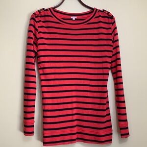 J Crew || Striped Long Sleeve Crewneck Wool Blend Oversized Tunic Knit Top XXS